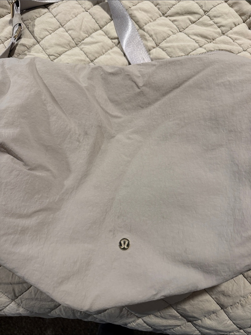 lululemon athletica Light Gray Tote with Silver Accents